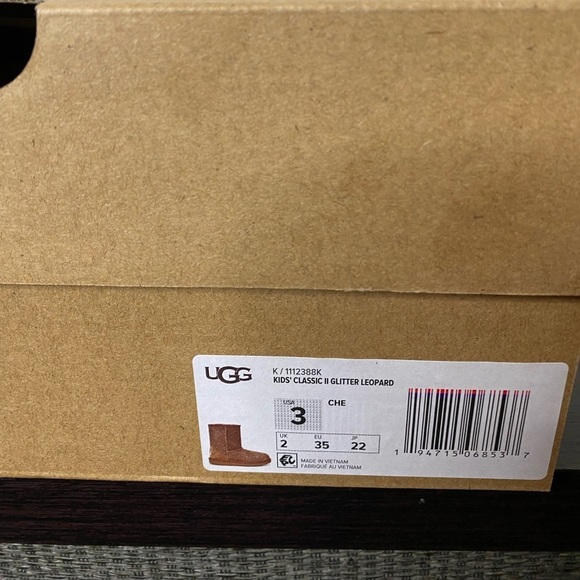 Ugg Classic 2 Glitter leopard Comfort Winter Boots - Girls sz3 - Picture 5 of 9